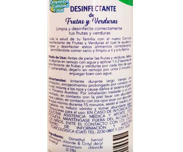 Desinfectante Verduras DS200 1L