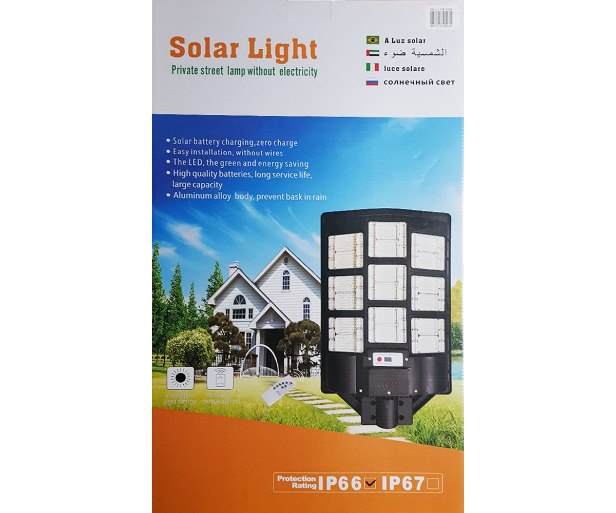 Panel-Foco Solar LED De Exterior 800W. - 6.500K - IP67 + Con